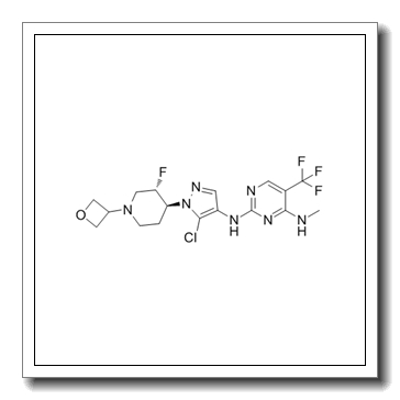 2,​4-​Pyrimidinediamine, N2-​[5-​chloro-​1-​[(3R,​4R)​-​3-​fluoro-​1-​(3-​oxetanyl)​-​4-​piperidinyl]​-​1H-​pyrazol-​4-​yl]​-​N4-​methyl-​5-​(trifluoromethyl)​-​, rel CAS 1536200-31-3