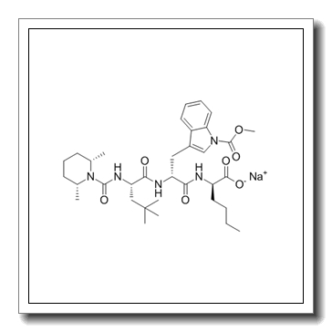 sodium,(2R)-2-[[(2R)-2-amino-3-(1-methoxycarbonylindol-3-yl)propanoyl]-[(2S)-2-[[(2R,6S)-2,6-dimethylpiperidine-1-carbonyl]amino]-4,4-dimethylpentanoyl]amino]hexanoate CAS 156161-89-6
