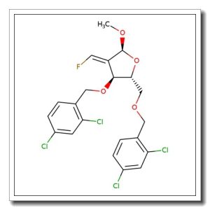 Methyl 2-deoxy-3,5-bis-O-(3,5-dichlorophenyl)-2E-(fluoromethylene)-a-D-erythro-pentofuranoside