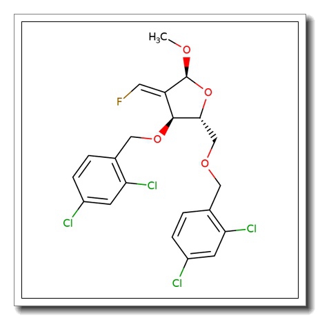 Methyl 2-deoxy-3,5-bis-O-(3,5-dichlorophenyl)-2E-(fluoromethylene)-a-D-erythro-pentofuranoside