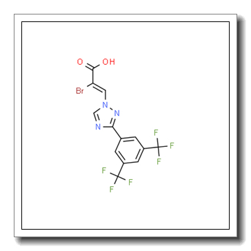 2-Propenoic acid, 3-[3-[3,5-bis(trifluoromethyl)phenyl]-1H-1,2,4-triazol-1-yl]-2-bromo-, (2Z)- CAS 1642300-91-1