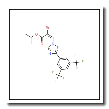 2-Propenoic acid, 3-[3-[3,5-bis(trifluoromethyl)phenyl]-1H-1,2,4-triazol-1-yl]-2-bromo-, 1-methylethyl ester, (2E)- CAS 1642300-93-3