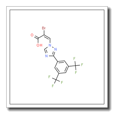 2-Propenoic acid, 3-[3-[3,5-bis(trifluoromethyl)phenyl]-1H-1,2,4-triazol-1-yl]-2-bromo-, (2E)- CAS 1642300-94-4