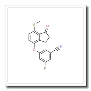 3-氟-5-((7-(甲硫基)-1-氧代-2,3-二氢-1H-茚-4-基)氧基)苄腈