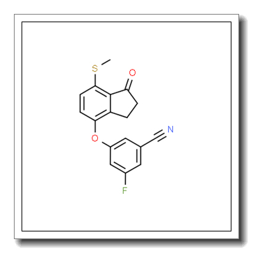 Benzonitrile, 3-[[2,3-dihydro-7-(methylthio)-1-oxo-1H-inden-4-yl]oxy]-5-fluoro- CAS 1672665-69-8