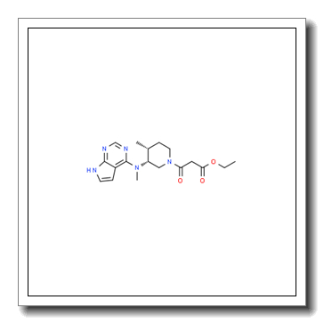1-Piperidinepropanoic acid, 4-methyl-3-(methyl-7H-pyrrolo[2,3-d]pyrimidin-4-ylamino)-β-oxo-, ethyl ester, (3R,4R)- CAS 1675248-18-6