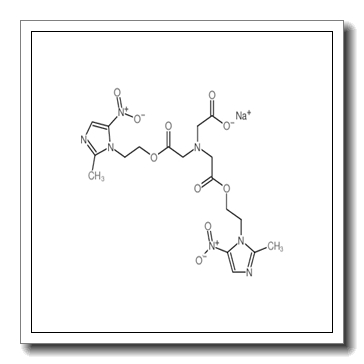 Sodium 2-(bis(2-(2-(2-methyl-5-nitro-1H-imidazol-1-yl)ethoxy)-2-oxoethyl)amino)acetate