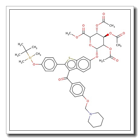Methyl 1-(4'-tert-butyldimethylsilyl-6-hydroxyraloxifene)-2,3,4-tri-O-acetyl-b-D-glycopyranuronate CAS 174264-49-4
