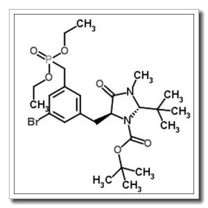 2-Methyl-2-propanyl (2S,5S)-5-{3-bromo-5-[(diethoxyphosphoryl)methyl]benzyl}-3-methyl-2-(2-methyl-2-propanyl)-4-oxo-1-imidazolidinecarboxylate