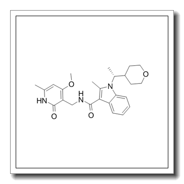N-[(4-Methoxy-6-methyl-2-oxo-1,2-dihydro-3-pyridinyl)methyl]-2-methyl-1-[(1R)-1-(tetrahydro-2H-pyran-4-yl)ethyl]-1H-indole-3-carboxamide CAS 1802175-06-9