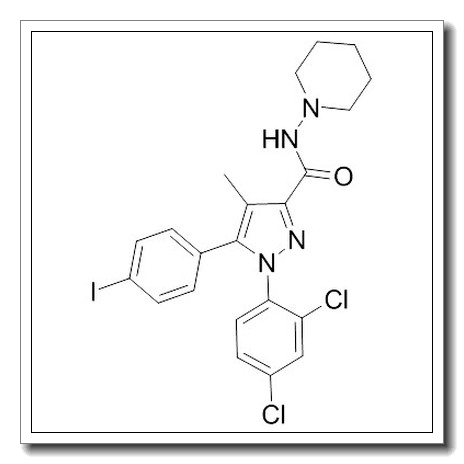 1-(2,4-dichlorophenyl)-5-(4-iodophenyl)-4-methyl-N-piperidin-1-ylpyrazole-3-carboxamide CAS 183232-66-8 