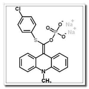 9-(4′-氯苯硫代磷酰氧亚甲基)-10-甲基-9,10-二氢化吖啶二钠盐