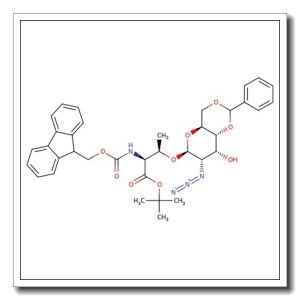 O-(2-Azido-4,6-O-benzylidene-2-deoxy-a-D-galactopyranosyl)-N-[(9H-fluoren-9-ylmethoxy)carbonyl]-L-threonine tert-Butyl Ester