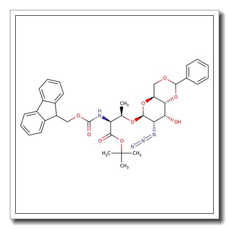 O-(2-Azido-4,6-O-benzylidene-2-deoxy-a-D-galactopyranosyl)-N-[(9H-fluoren-9-ylmethoxy)carbonyl]-L-threonine tert-Butyl Ester CAS 195976-07-9