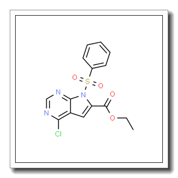 Ethyl 4-chloro-7-(phenylsulfonyl)-7H-pyrrolo[2,3-d]pyrimidine-6-carboxylate CAS 1987286-78-1