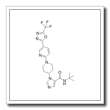 N-(2-Methyl-2-propanyl)-1-(1-{5-[5-(trifluoromethyl)-1,3,4-oxadiazol-2-yl]-2-pyridinyl}-4-piperidinyl)-1H-imidazole-5-carboxamide CAS 2012607-27-9