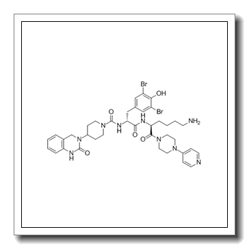 N-[(2R)-1-[[(2S)-6-amino-1-oxo-1-(4-pyridin-4-ylpiperazin-1-yl)hexan-2-yl]amino]-3-(3,5-dibromo-4-hydroxyphenyl)-1-oxopropan-2-yl]-4-(2-oxo-1,4-dihydroquinazolin-3-yl)piperidine-1-carboxamide CAS 204697-65-4