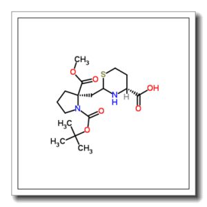 (4R)-2-{[(2R)-2-(Methoxycarbonyl)-1-{[(2-methyl-2-propanyl)oxy]carbonyl}-2-pyrrolidinyl]methyl}-1,3-thiazinane-4-carboxylic acid