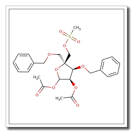 1,2-Di-O-acetyl-3-O-benzyl-4-C-(phenylmethoxy)methyl-L-Lyxofuranose 5-methanesulfonate CAS 221229-65-8