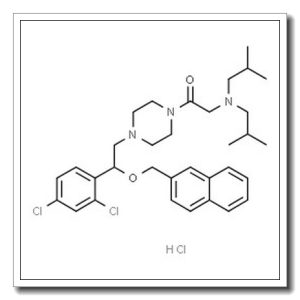 1-{4-[2-(2,4-Dichlorophenyl)-2-(2-naphthylmethoxy)ethyl]-1-piperazinyl}-2-(diisobutylamino)ethanone hydrochloride (1:1)