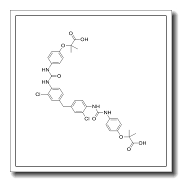 2,2'-{Methylenebis[(2-chloro-4,1-phenylene)carbamoylimino-4,1-phe nyleneoxy]}bis(2-methylpropanoic acid) CAS 245075-84-7
