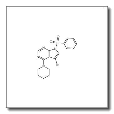 7-(benzenesulfonyl)-5-bromo-4-piperidin-1-ylpyrrolo[2,3-d]pyrimidine CAS 252723-23-2