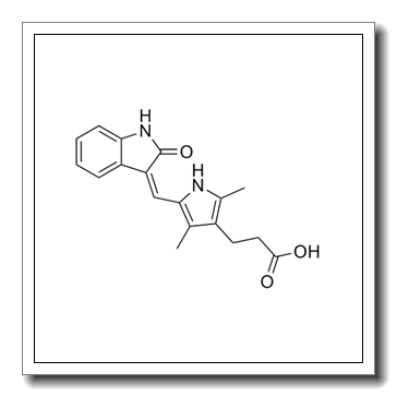 3-{2,4-dimethyl-5-[(2-oxo(1H-benzo[d]azolidin-3-ylidene))-methyl]pyrrol-3-yl}propanoic acid CAS 252916-29-3