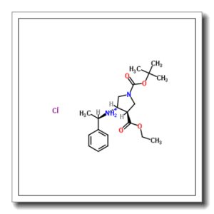 (3S,4R)-4-(Ethoxycarbonyl)-1-{[(2-methyl-2-propanyl)oxy]carbonyl}-N-[(1R)-1-phenylethyl]-3-pyrrolidinaminium chloride