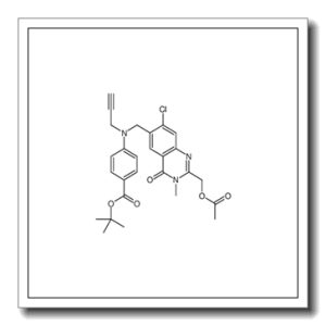2-Methyl-2-propanyl 4-[{[2-(acetoxymethyl)-7-chloro-3-methyl-4-ox o-3,4-dihydro-6-quinazolinyl]methyl}(2-propyn-1-yl)amino]benzoate