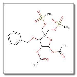 4-C-[[(Methylsulfonyl)oxy]methyl]-3-O-benzyl-1,2-di-O-acetyl 5-methanesulfonate D-erythro-pentofuranose