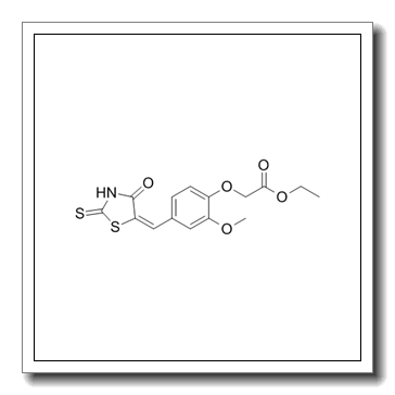 Ethyl {2-methoxy-4-[(E)-(4-oxo-2-thioxo-1,3-thiazolidin-5-ylidene)methyl]phenoxy}acetate CAS 310456-65-6