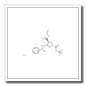 3-Ethyl 1-(2-methyl-2-propanyl) (3S,4R)-4-{[(1R)-1-phenylethyl]amino}-1,3-pyrrolidinedicarboxylate hydrochloride (1:1)