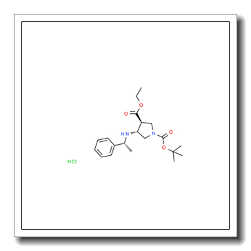 3-Ethyl 1-(2-methyl-2-propanyl) (3S,4R)-4-{[(1R)-1-phenylethyl]amino}-1,3-pyrrolidinedicarboxylate hydrochloride (1:1) CAS 346610-81-9
