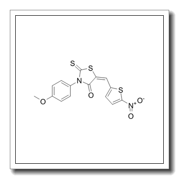 (5E)-3-(4-Methoxyphenyl)-5-[(5-nitro-2-thienyl)methylene]-2-thioxo-1,3-thiazolidin-4-one CAS 346640-08-2