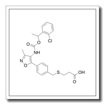 3-[[4-[4-[1-(2-chlorophenyl)ethoxycarbonylamino]-3-methyl-1,2-oxazol-5-yl]phenyl]methylsulfanyl]propanoic acid CAS 355025-24-0