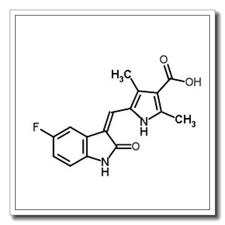 5-((Z)-(5-Fluoro-2-oxoindolin-3-ylidene)methyl)-2,4-dimethyl-1H-pyrrole-3-carboxylic acid CAS 356068-93-4 