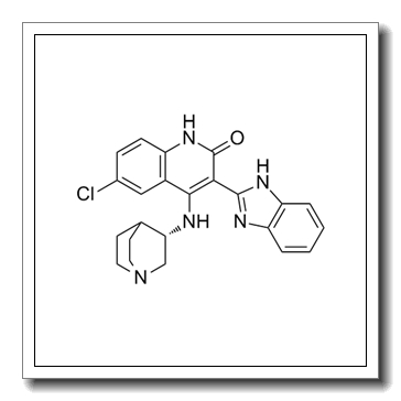 4-[[(3S)-1-azabicyclo[2.2.2]octan-3-yl]amino]-6-chloro-3-(1,3-dihydrobenzimidazol-2-ylidene)quinolin-2-one CAS 405168-58-3