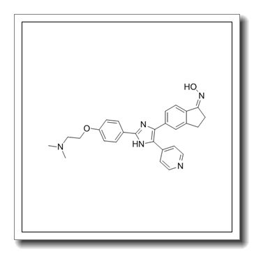 5-[2-[4-[2-(Dimethylamino)ethoxy]phenyl]-5-(4-pyridinyl)-1H-imidazol-4-yl]-2,3-dihydro-1H-inden-1-one oxime CAS 405554-55-4