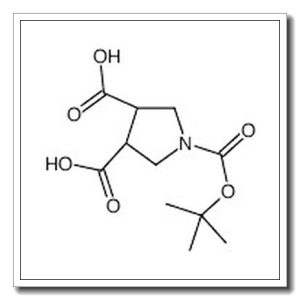 (3R,4S)-1-{[(2-Methyl-2-propanyl)oxy]carbonyl}-3,4-pyrrolidinedic arboxylic acid