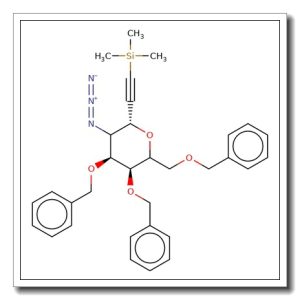 4-Azido-5,6,8-tri-O-benzyl-1,2,4-trideoxy-1-C-(trimethylsilyl)-D-gluco-oct-1-yn-3-ulopyranose