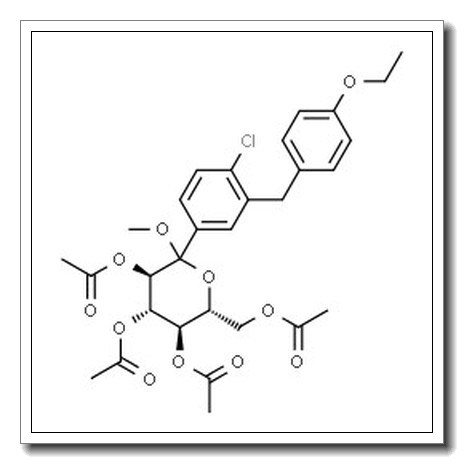 (3R,4S,5R,6R)-6-(acetoxymethyl)-2-(4-chloro-3-(4-ethoxybenzyl)phenyl)-2-methoxytetrahydro-2H-pyran-3,4,5-triyl triacetate CAS 461432-28-0 