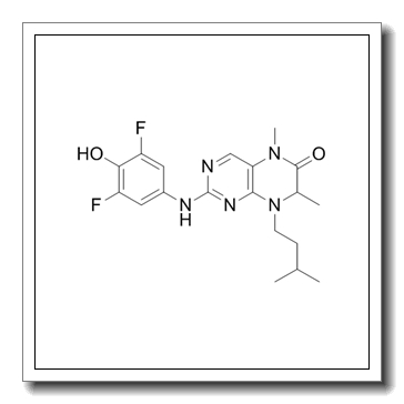 2-(3,5-difluoro-4-hydroxyanilino)-5,7-dimethyl-8-(3-methylbutyl)-7H-pteridin-6-one CAS 501437-28-1