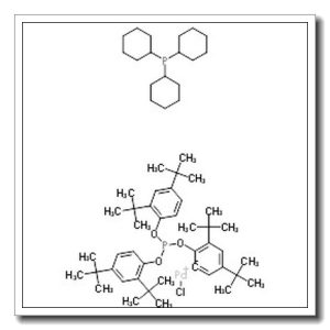 Chloropalladium(1+) 2-({bis[2,4-bis(2-methyl-2-propanyl)phenoxy]phosphino}oxy)-3,5-bis(2-methyl-2-propanyl)benzenide-tricyclohexylphosphine (1:1:1)