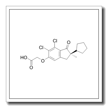 2-[[(2S)-6,7-dichloro-2-cyclopentyl-2-methyl-1-oxo-3H-inden-5-yl]oxy]acetic acid CAS 54197-31-8