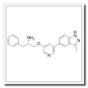 (ALPHAS)-ALPHA-[[[5-(3-甲基-1H-吲唑-5-基)-3-吡啶基]氧]甲基]苯乙胺