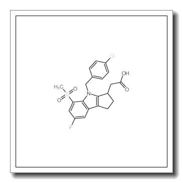 2-[4-[(4-chlorophenyl)methyl]-7-fluoro-5-methylsulfonyl-2,3-dihydro-1H-cyclopenta[b]indol-3-yl]acetic acid CAS 571170-81-5