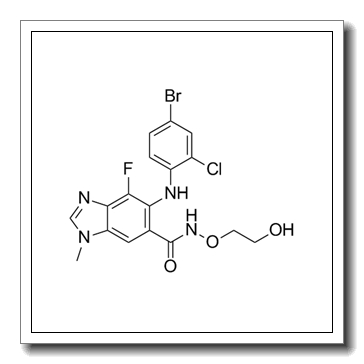 6-(4-bromo-2-chloroanilino)-7-fluoro-N-(2-hydroxyethoxy)-3-methylbenzimidazole-5-carboxamide CAS 606143-52-6