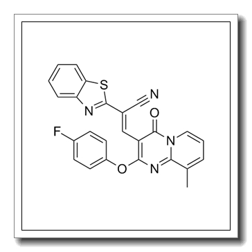 (E)-2-(1,3-benzothiazol-2-yl)-3-[2-(4-fluorophenoxy)-9-methyl-4-oxopyrido[1,2-a]pyrimidin-3-yl]prop-2-enenitrile CAS 620113-73-7