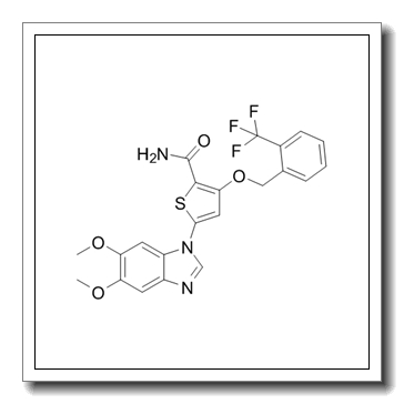 5-(5,6-dimethoxybenzimidazol-1-yl)-3-[[2-(trifluoromethyl)phenyl]methoxy]thiophene-2-carboxamide CAS 660868-91-7