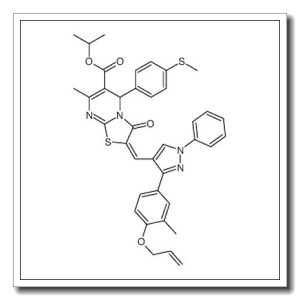 propan-2-yl 7-methyl-2-[[3-(3-methyl-4-prop-2-enoxyphenyl)-1-phenylpyrazol-4-yl]methylidene]-5-(4-methylsulfanylphenyl)-3-oxo-5H-[1,3]thiazolo[3,2-a]pyrimidine-6-carboxylate